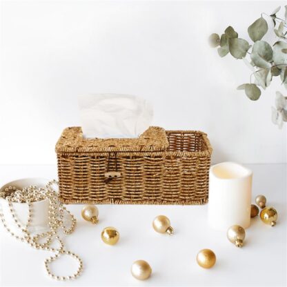 Rattan Tissue Box Cover with Removable Case - Image 2