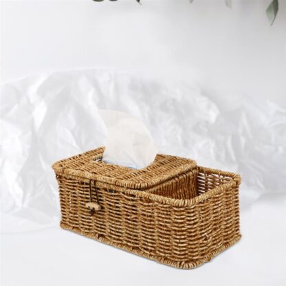 Rattan Tissue Box Cover with Removable Case - Image 4