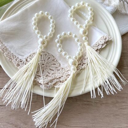 Set of 6  Beautiful white Pearl Ring - Image 2