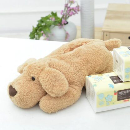 Cute Cartoon Plush Dog Tissue Cover - Image 3