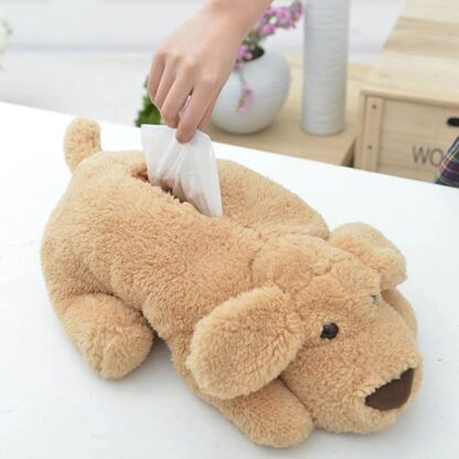 Cute Cartoon Plush Dog Tissue Cover