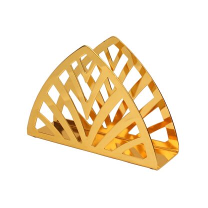 Stylish Gold Color Metal Napkin Holder - Image 2