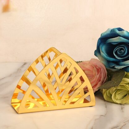 Stylish Gold Color Metal Napkin Holder - Image 3