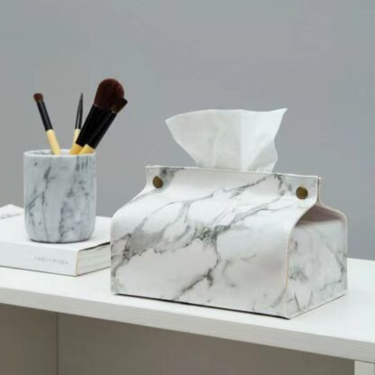 Artificial Leather Marble Napkin Holder