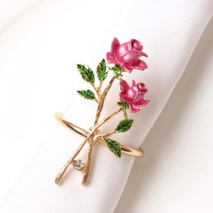 1pcs Valentine’s Rose Napkin Rings - Image 2
