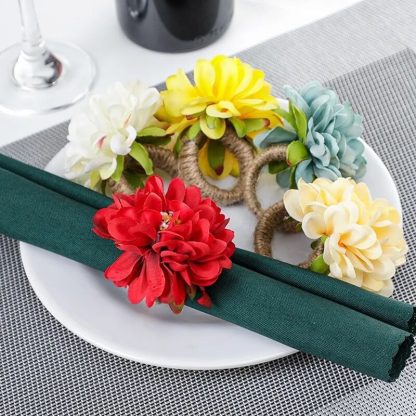 Floral Napkin Rings Set