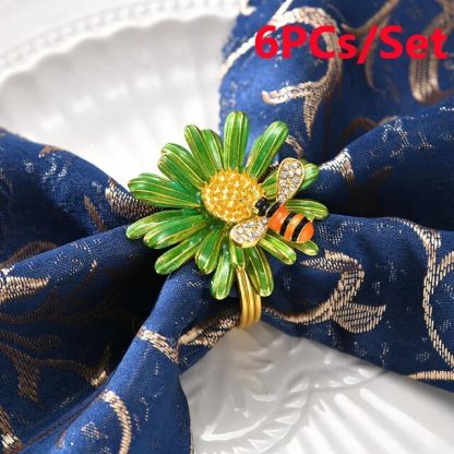6Pcs Cute Flower Napkin Buckles - Image 9