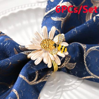 6Pcs Cute Flower Napkin Buckles - Image 5