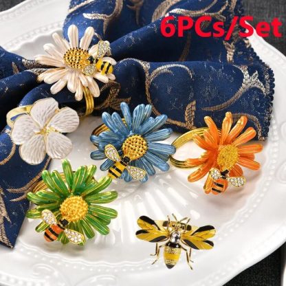6Pcs Cute Flower Napkin Buckles - Image 8