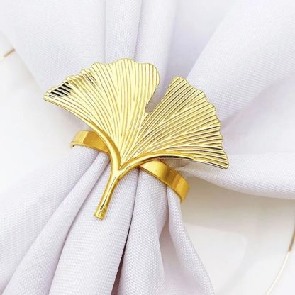 Ginkgo Leaves Napkin Rings