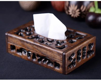 Retro Wooden Napkin Box - Image 4