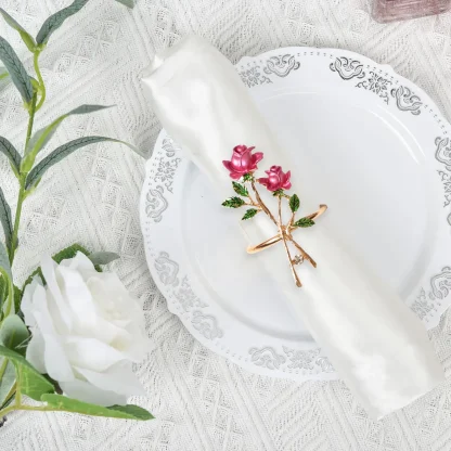 1pcs Valentine’s Rose Napkin Rings - Image 4