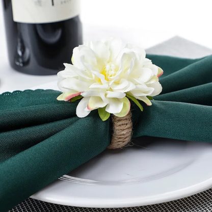 Floral Napkin Rings Set - Image 4