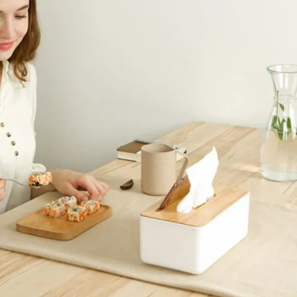 Bamboo Lid Napkin Holder for Home - Image 4