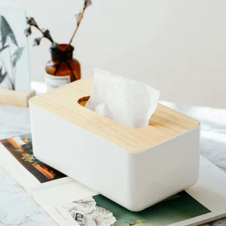 Bamboo Lid Napkin Holder for Home